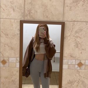 Brandy Melville Carla Brown Zip-Up Hoodie